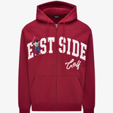 Wine Eastside A Full Zip Hoodie
