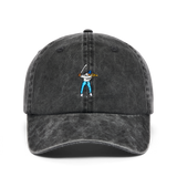Black Swingman Dad Cap - Stone Wash