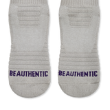 Heather Grey/Wild Grape Retro Striped Calf Sock
