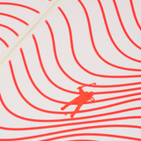 Pumice/Lava Signature 1/4 Zip - Wave Stripe