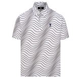Light Grey/Black Signature Polo - Wave Stripe