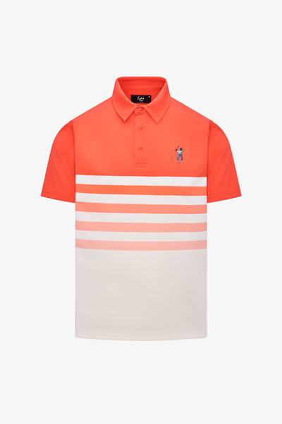 Snap Placket Polo - Ombre Stripe Print