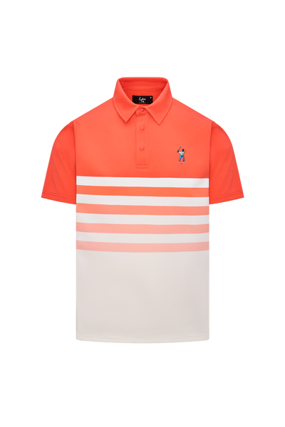 Snap Placket Polo - Ombre Stripe Print