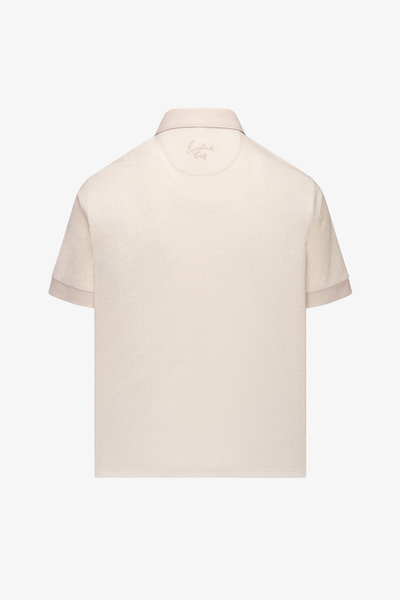 Snap Placket Polo v2 - Tweed Print