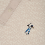 Snap Placket Polo - Tweed Print
