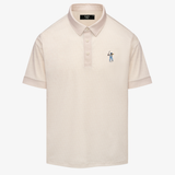 Snap Placket Polo - Tweed Print