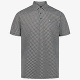 Black/White Snap Placket Polo - GEO ESG Print