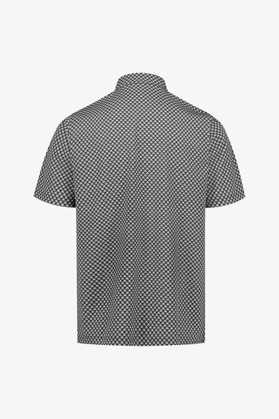 Black/White Snap Placket Polo - GEO ESG Print