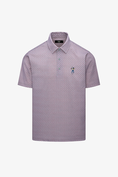 Snap Placket Polo v2 - Triangle Dot Print
