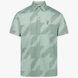 Sage Snap Placket Polo - Houndstooth