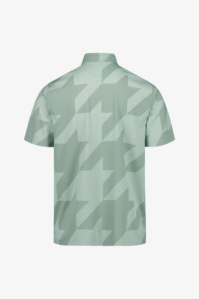 Sage Snap Placket Polo - Houndstooth