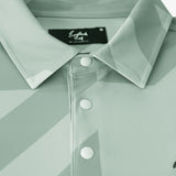 Sage Snap Placket Polo - Houndstooth