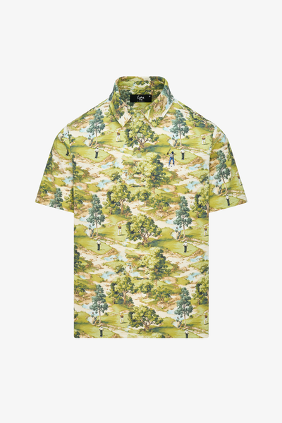 Course Camo Print Snap Placket Polo