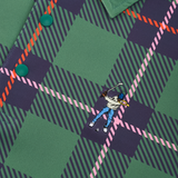 Prime Green/Midnight Navy Snap Placket Polo - Plaid V2