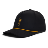 Black Vintage 5 Panel Rope Hat