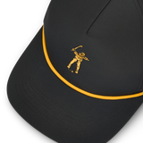Black Vintage 5 Panel Rope Hat