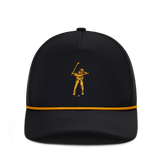Black Vintage 5 Panel Rope Hat