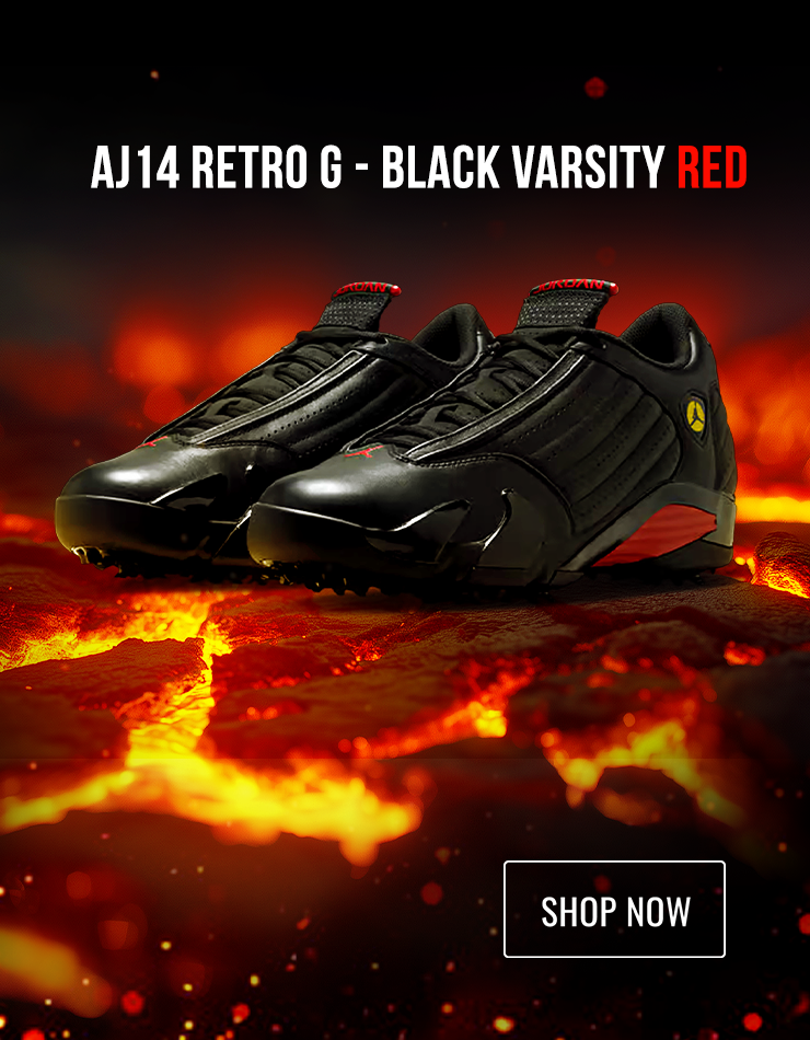 aj14 retro g - black varsity red shop now