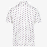 Bright White Snap Placket Polo - Floral Cluster