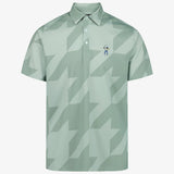 Sage Snap Placket Polo - Houndstooth