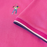 Fuschia Tip Pique Polo
