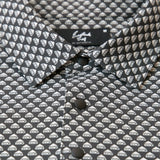 Black/White Snap Placket Polo - GEO ESG Print