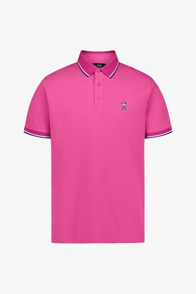 Fuschia Tip Pique Polo