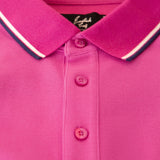 Fuschia Tip Pique Polo
