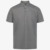Black/White Snap Placket Polo - GEO ESG Print