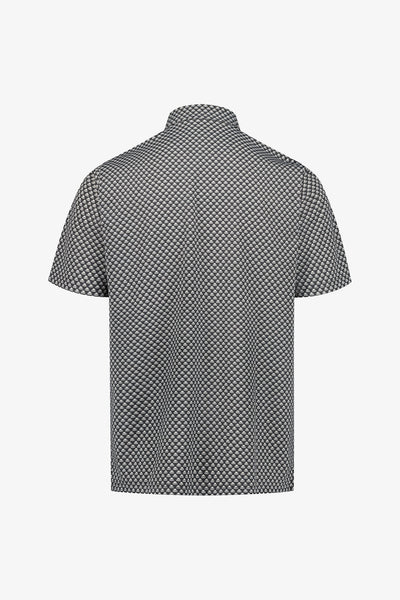 Black/White Snap Placket Polo - GEO ESG Print