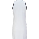 Bright White Eastside Golf Womens Sleeveless Polo Skit Dress with tipped colar