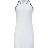 Bright White Eastside Golf Womens Sleeveless Polo Skit Dress with tipped colar
