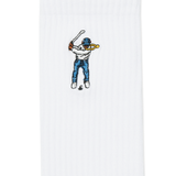 Calf Height Logo Socks White