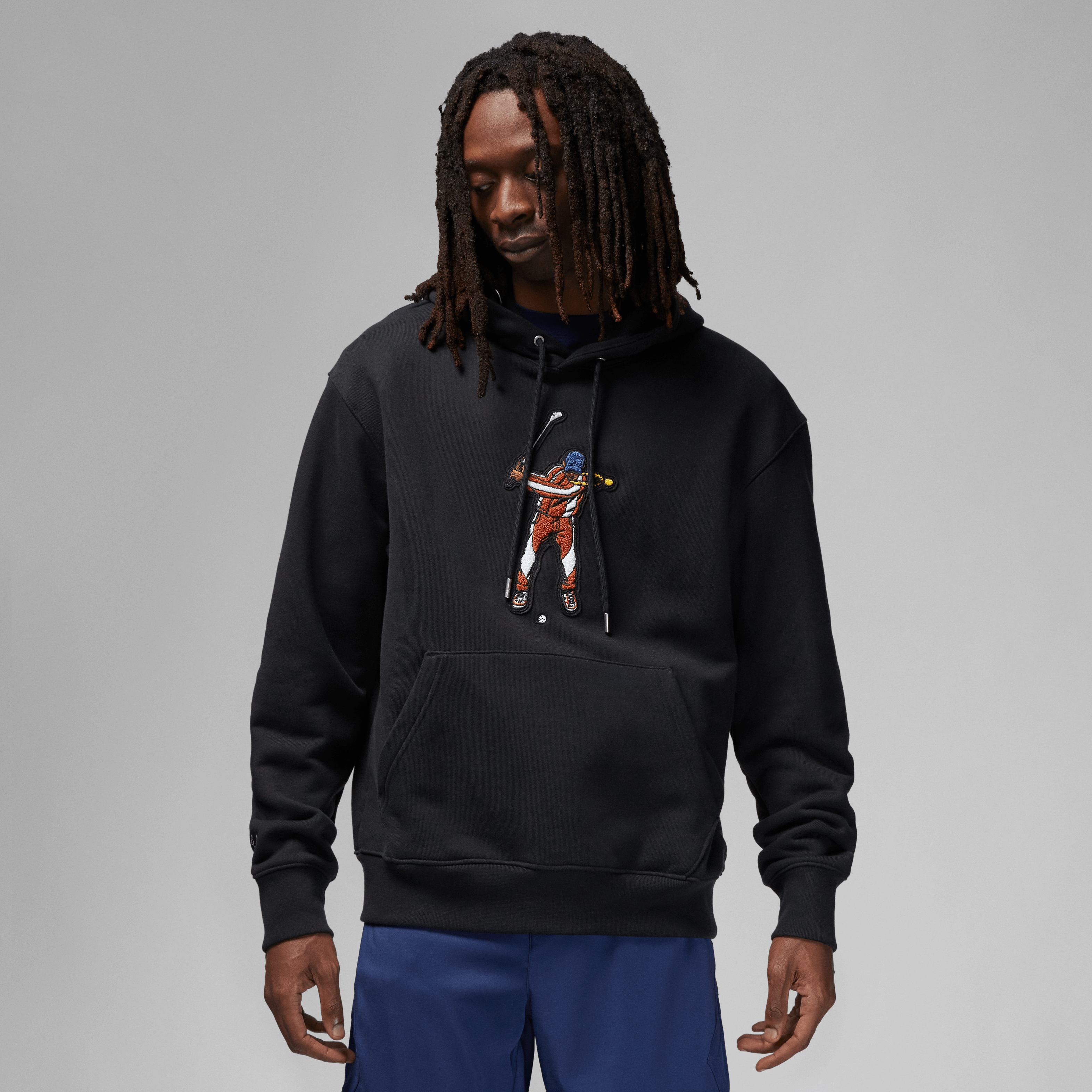 Fleece top hoodie black